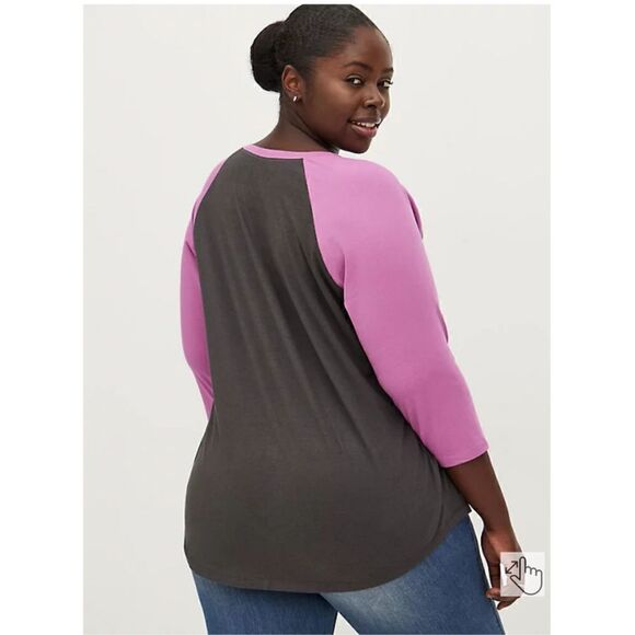 Torrid Wonder Woman Split Neck Raglan Tee (sz 0) - Picture 3 of 6